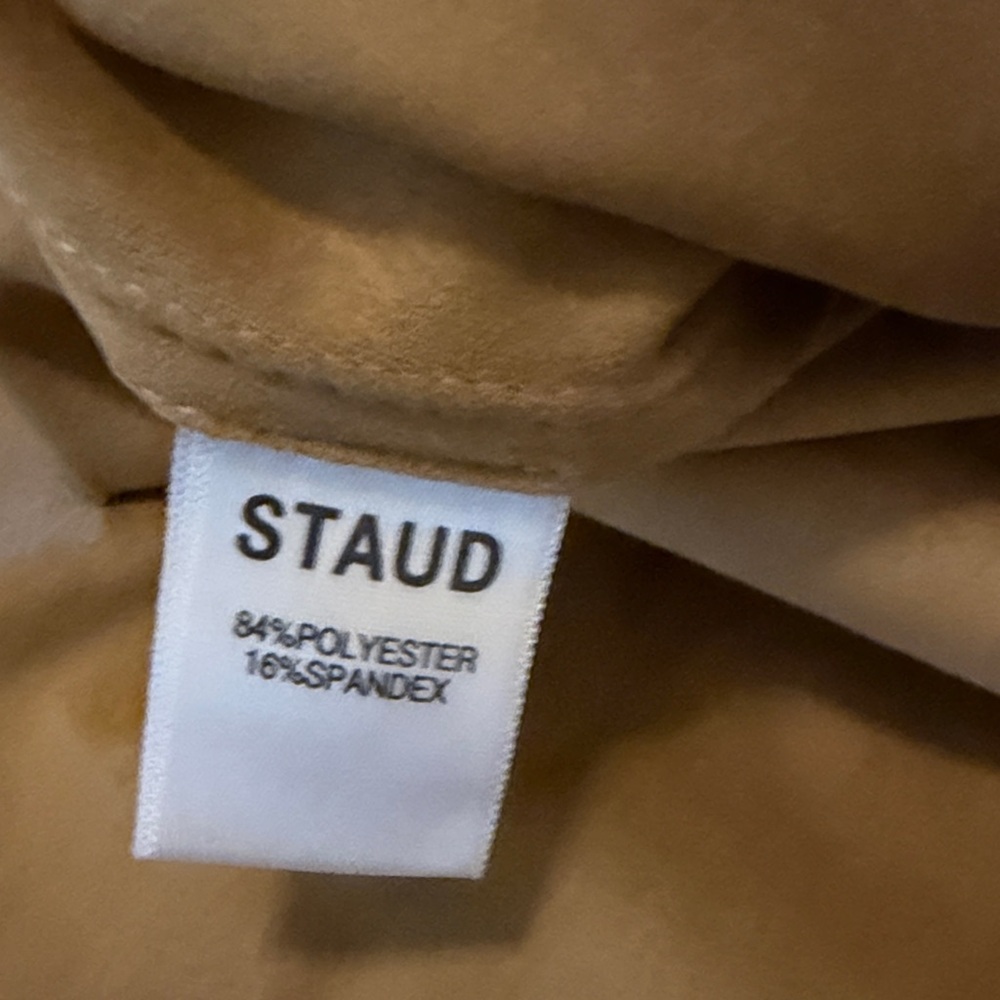 Staud Caramel Tan Poly Suede Retro Midi Maxi Pencil Column Skirt, Size 2 EUC - Picture 13 of 15